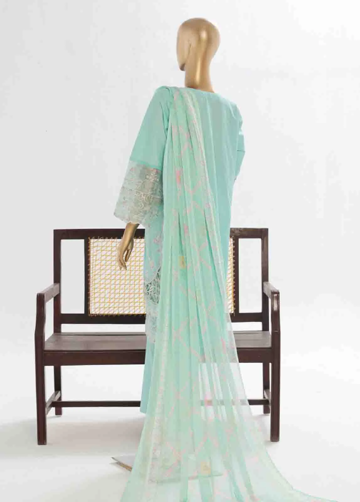 LF-149 R- 3 Piece Luxury Embroidered Stitched Suit - Image 3