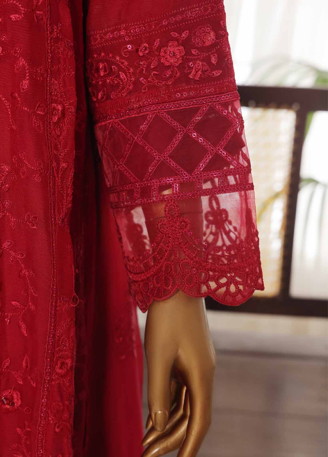 OMSC-008 F- 3 Piece Chiffon Stitched Suit - Image 3