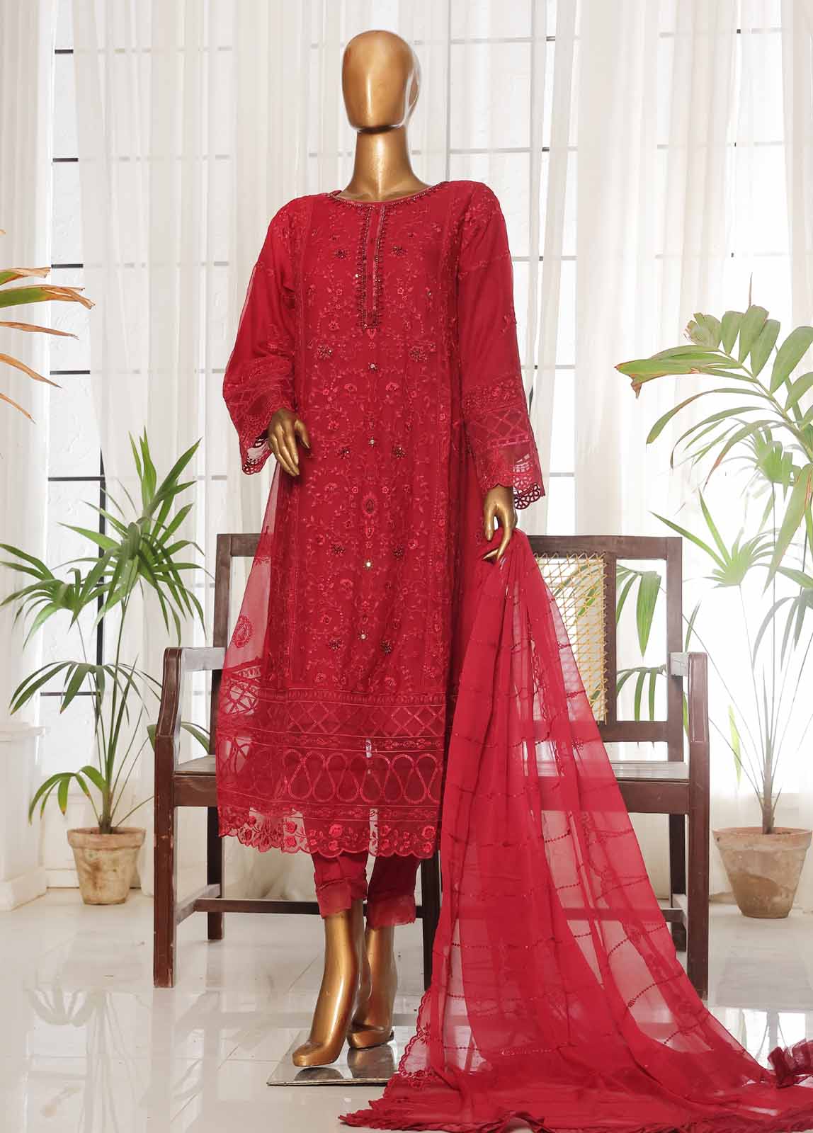 OMSC-008 F- 3 Piece Chiffon Stitched Suit - Image 4