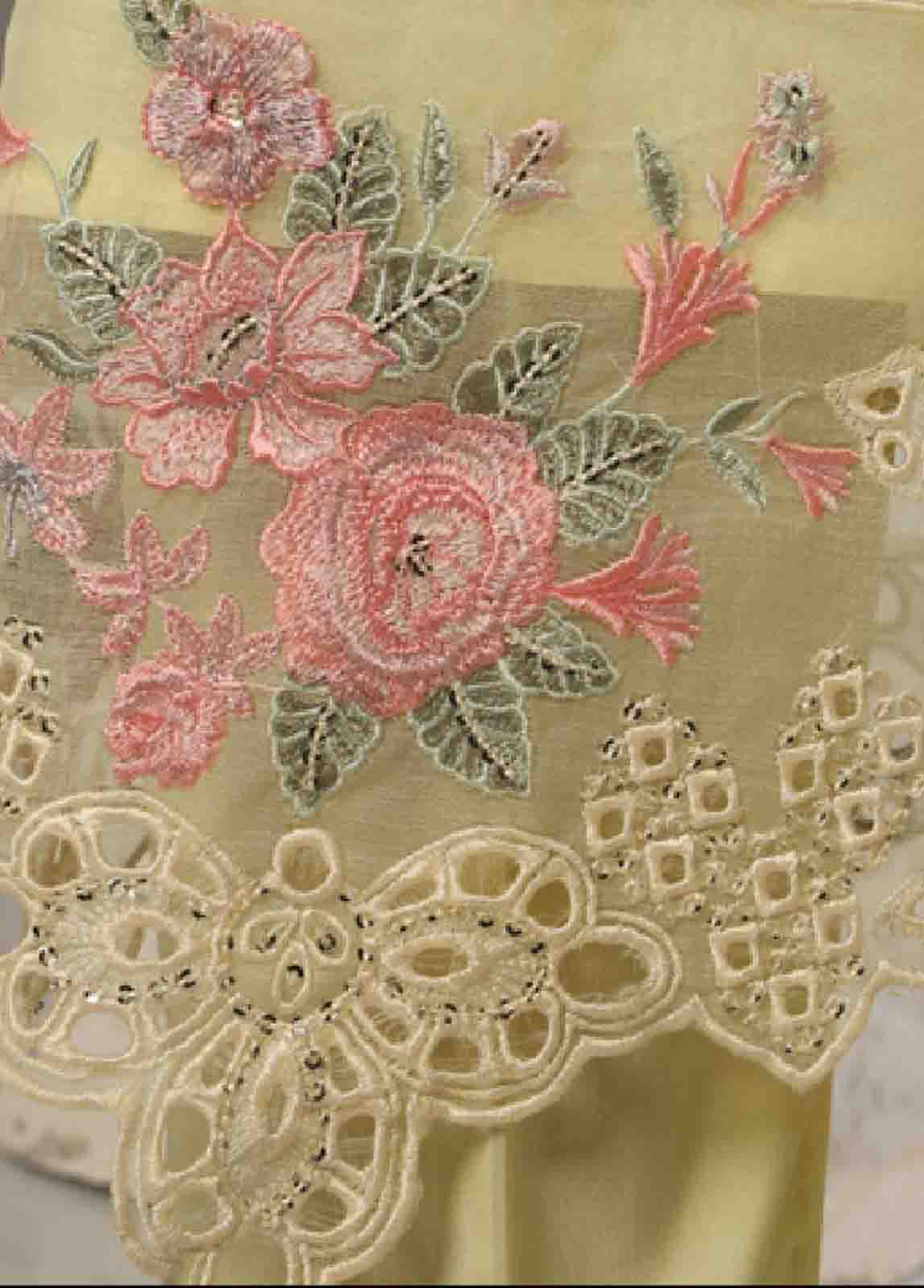 OWS-001- 3 Piece Organza Stitched Suit - Image 4