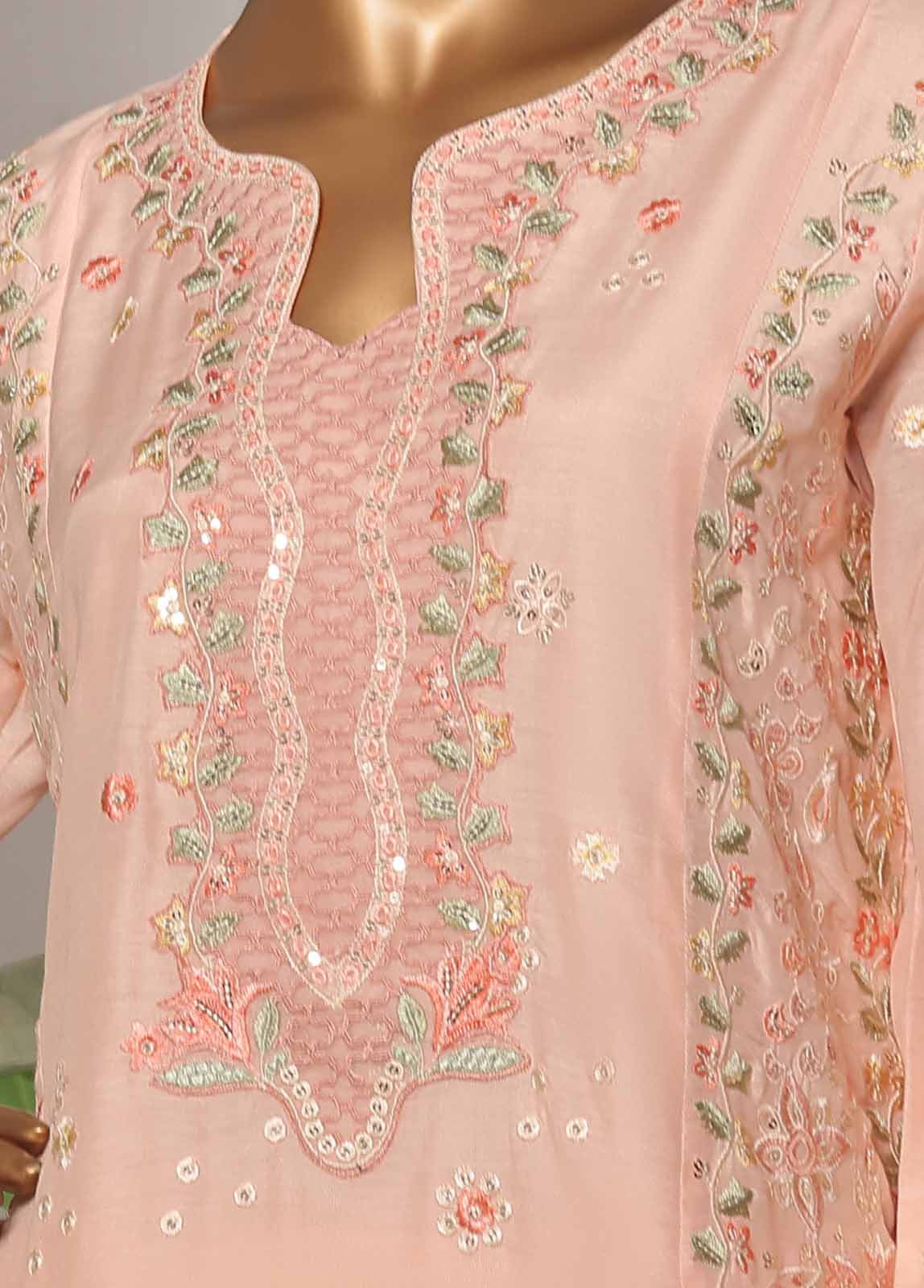 OWSC-009-CS R-65- 3 Piece Luxury Embroidered Stitched Suit - Image 3