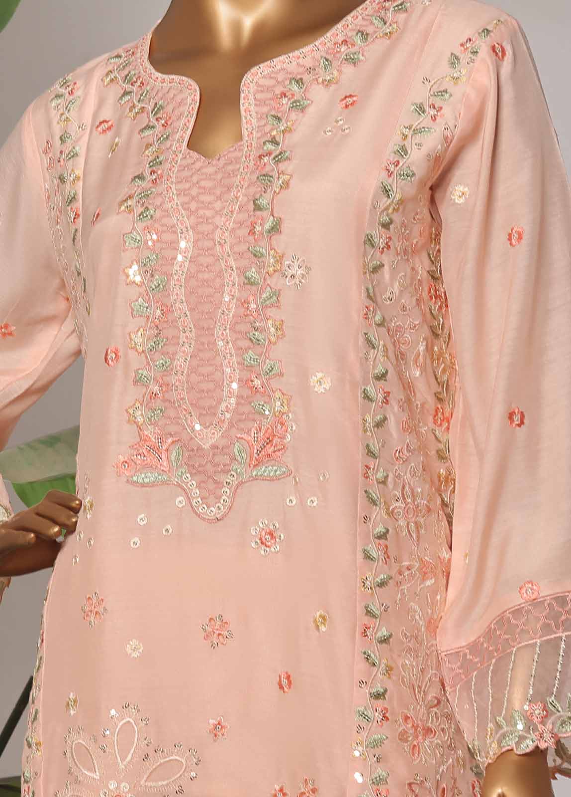 OWSC-009-CS R-65- 3 Piece Luxury Embroidered Stitched Suit - Image 4
