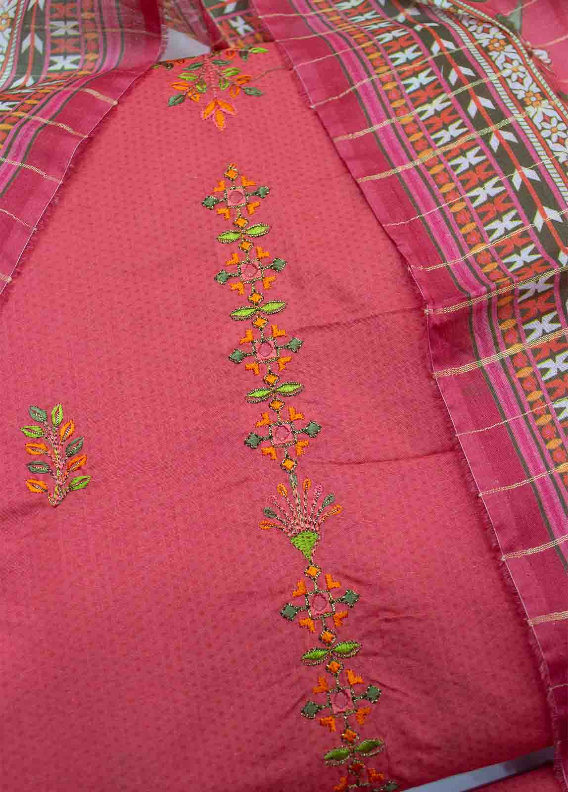 PDE-0093- 3 Piece Lawn Embroidered UnStitched Suit - Image 3