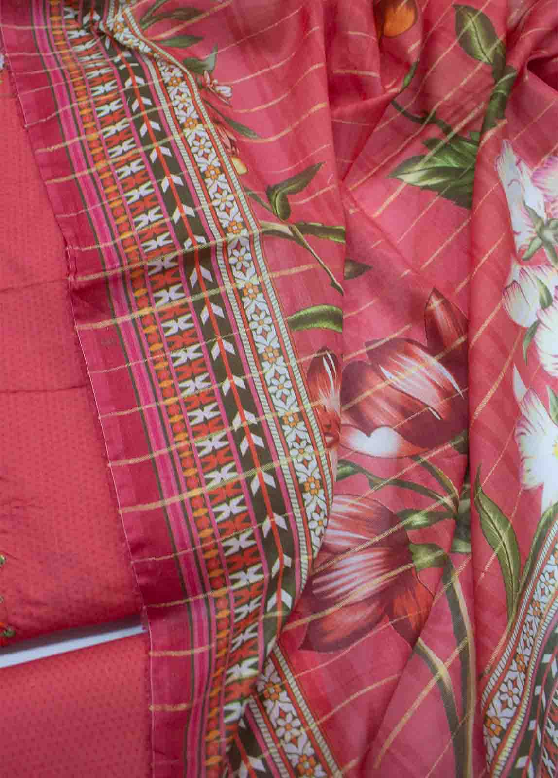 PDE-0093- 3 Piece Lawn Embroidered UnStitched Suit - Image 4