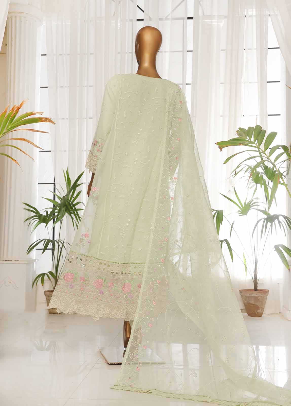 RTS-015 F- 3 Piece Organza Stitched Suit - Image 5