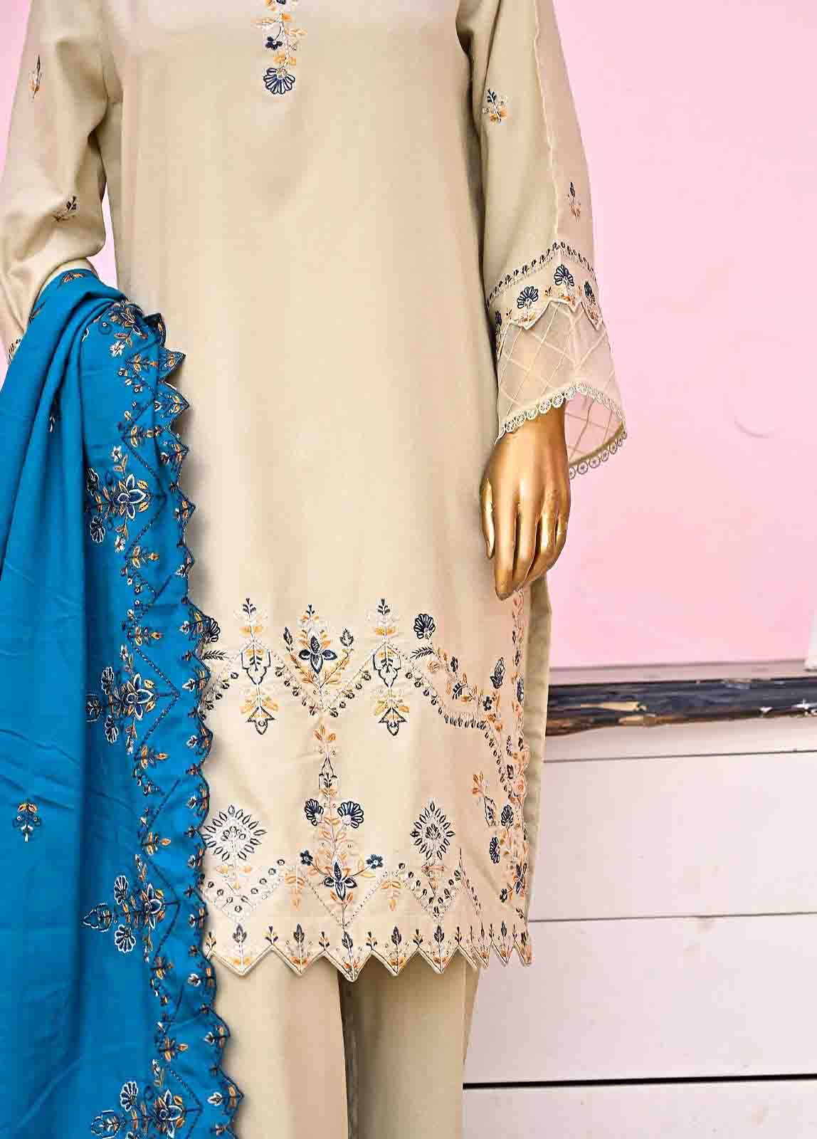 SFB-019-3 Piece Linen Embroidered collection - Image 3