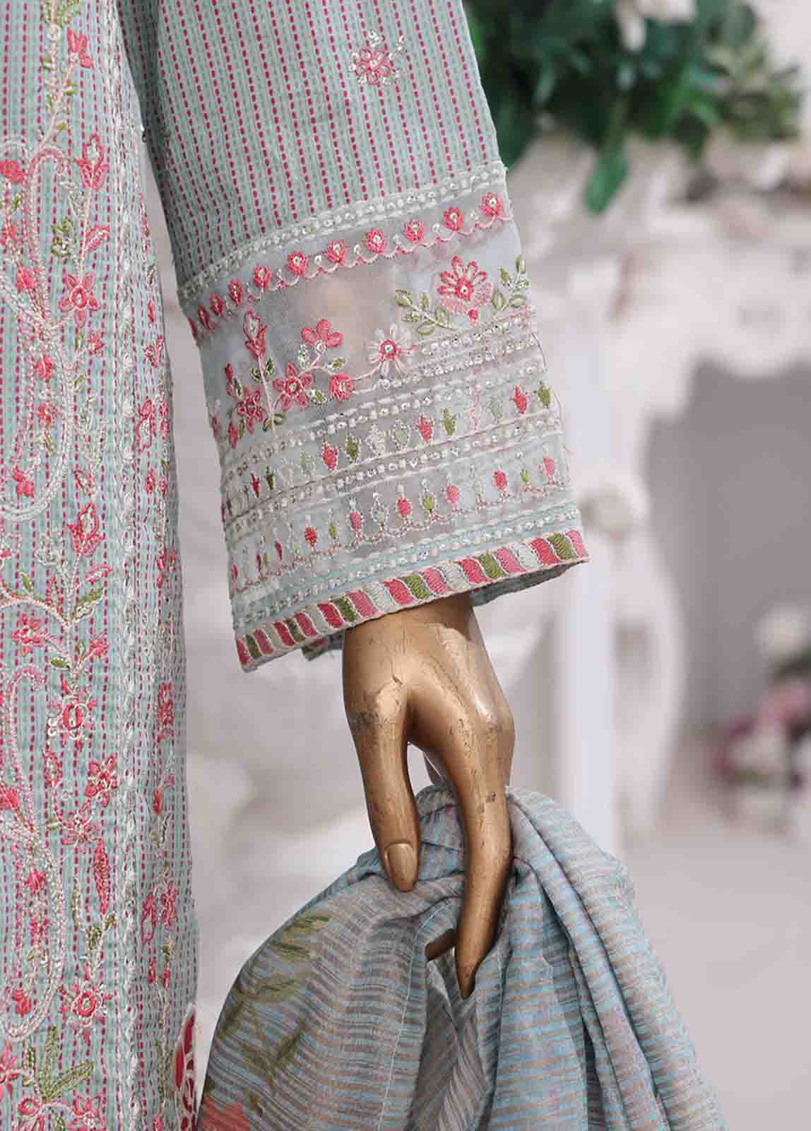 SM-EKS-011 O-A- 3 Piece Printed Embroidered Stitched Suit - Image 3