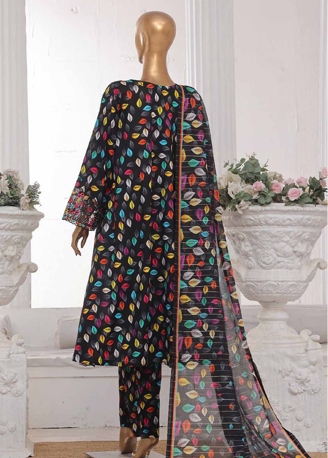 SM-FR-643-3 Piece Lawn Embroidered Frock Style Suit - Image 3