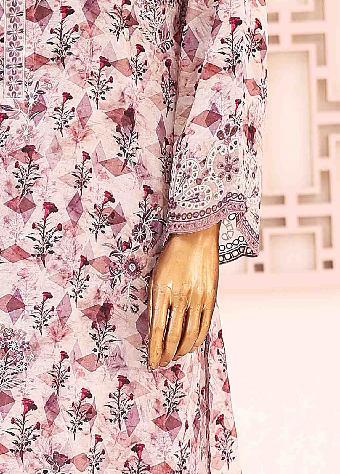 SM-LE-0416-3 Piece LawnKari Stitched Suit - Image 3