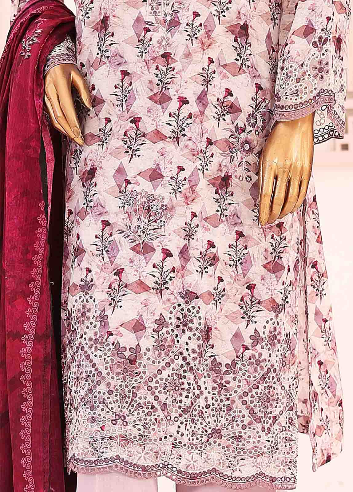 SM-LE-0416-3 Piece LawnKari Stitched Suit - Image 4