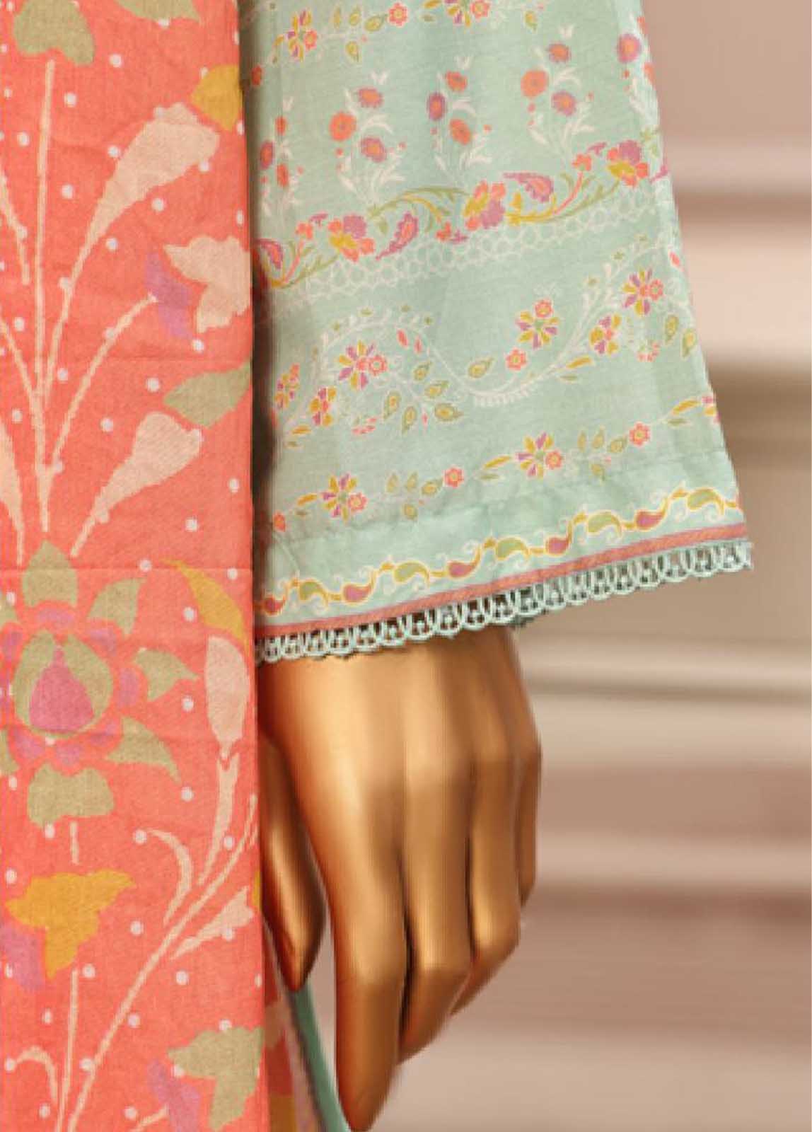 SME-035 -3 Piece Embroidered Stitched Suit - Image 6