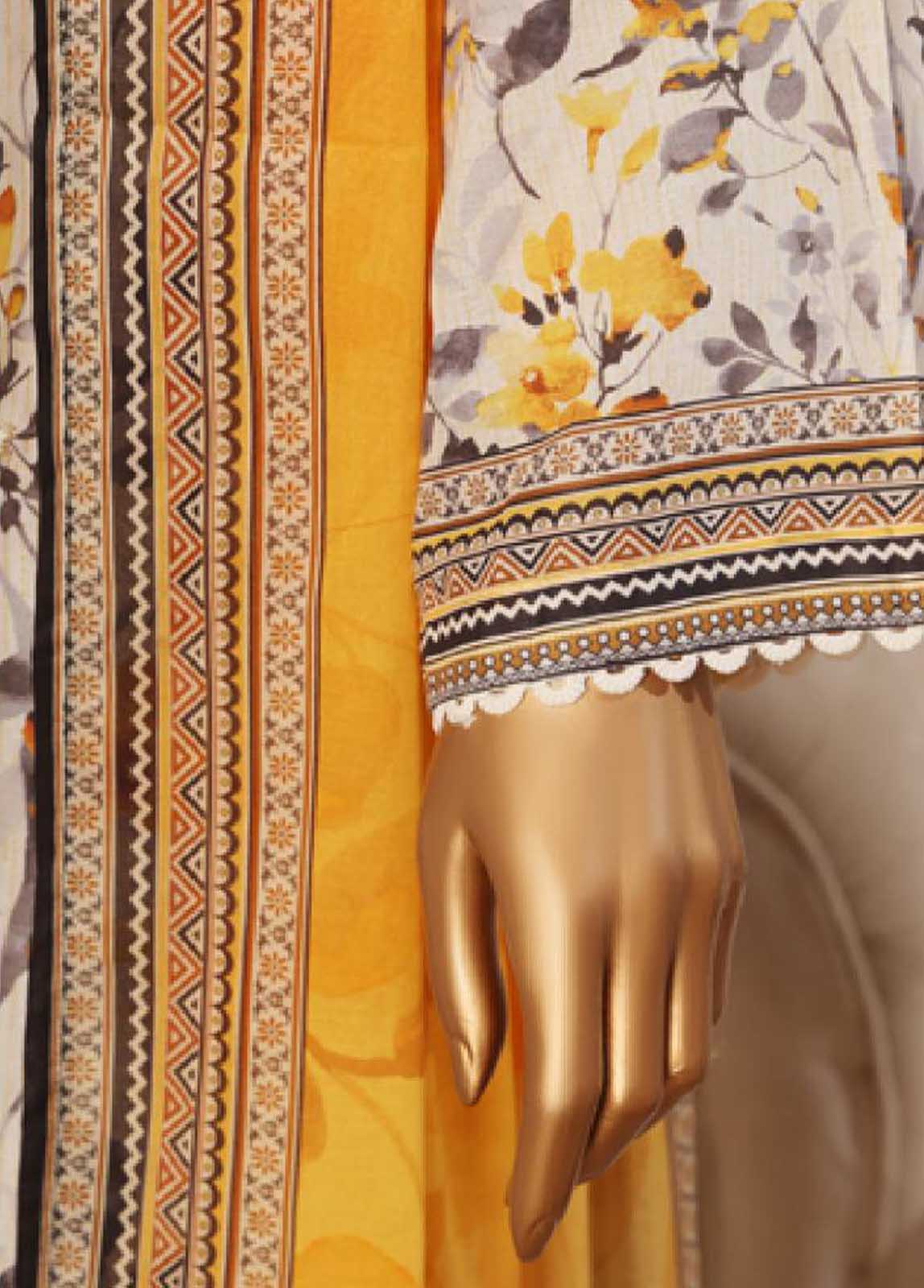 SME-042 -3 Piece Embroidered Stitched Suit - Image 6