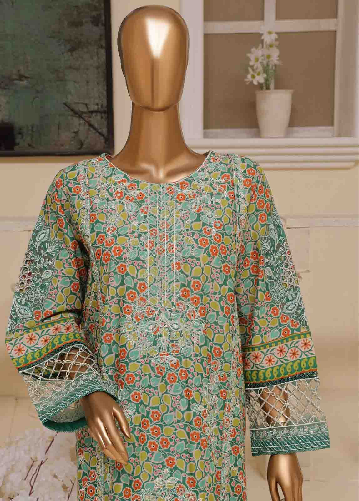 SME-605 -3 Piece Embroidered Stitched Suit - Image 3