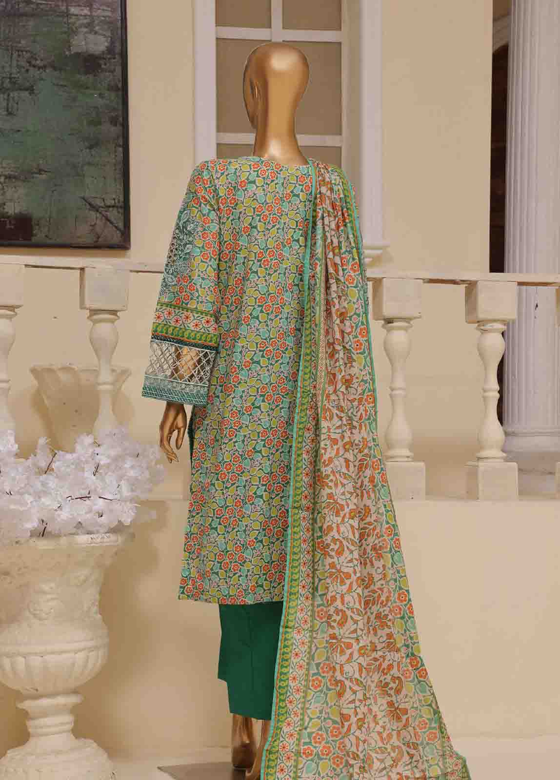 SME-605 -3 Piece Embroidered Stitched Suit - Image 5