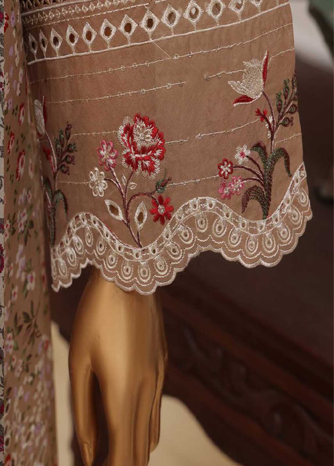 SME-615 -3 Piece Embroidered Stitched Suit - Image 4