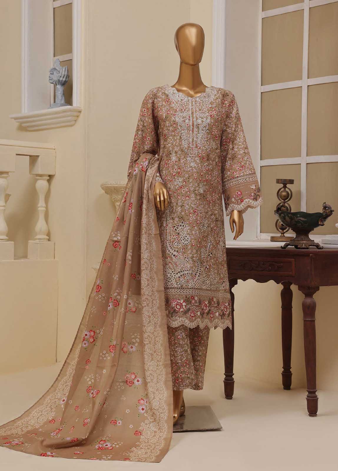 SME-615 -3 Piece Embroidered Stitched Suit - Image 5