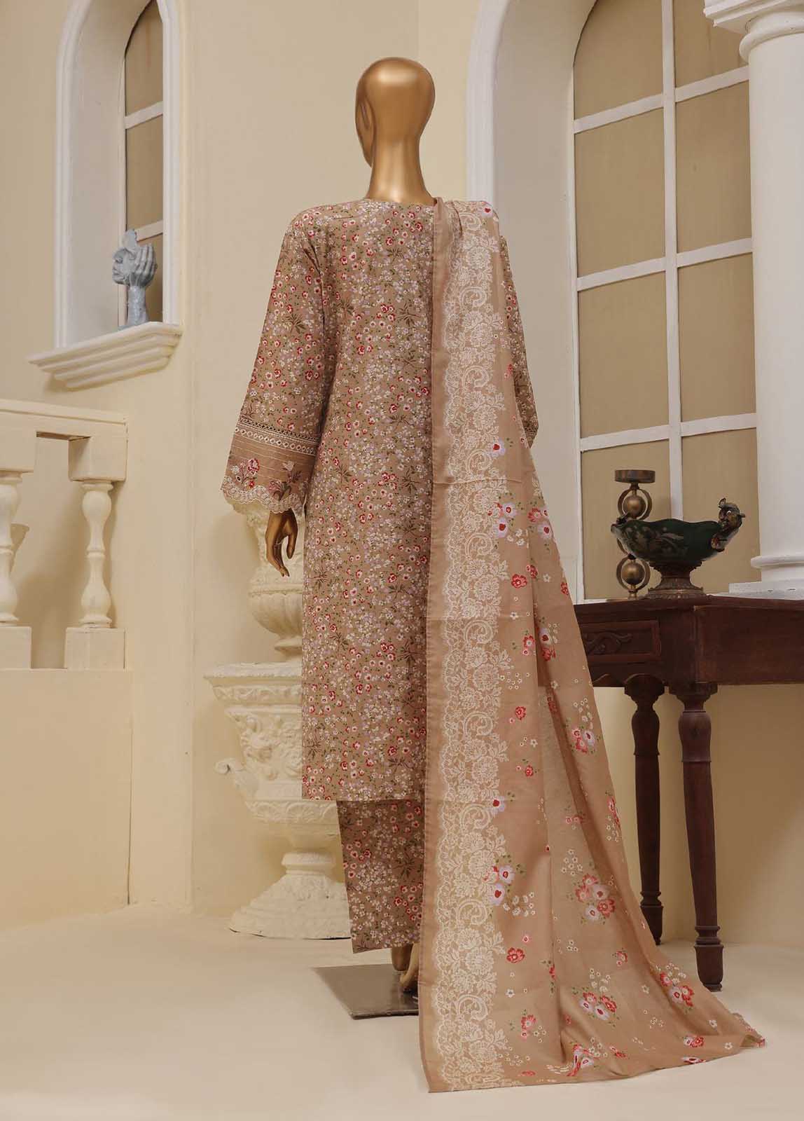 SME-615 -3 Piece Embroidered Stitched Suit - Image 6
