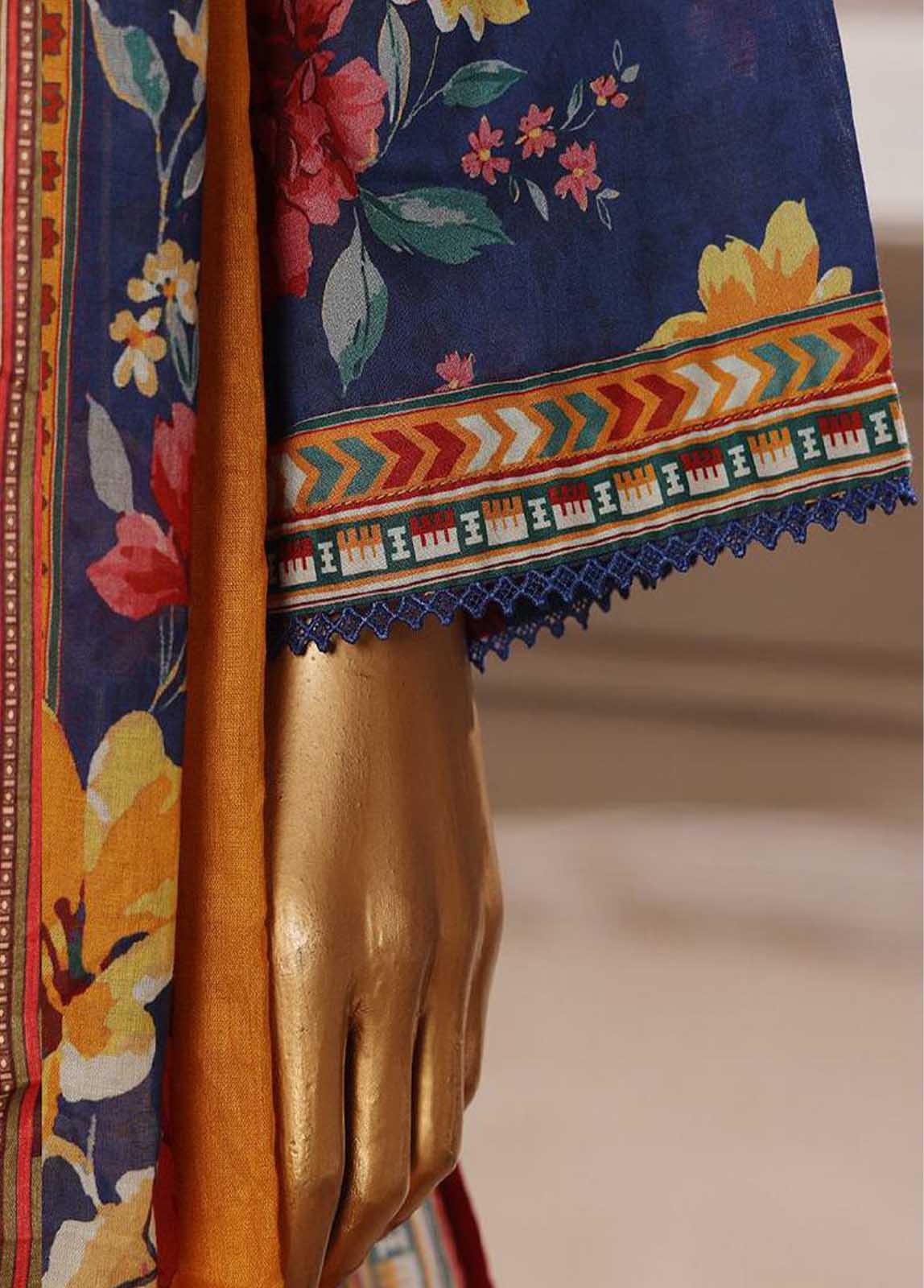 SME-768 -3 Piece Embroidered Stitched Suit - Image 4