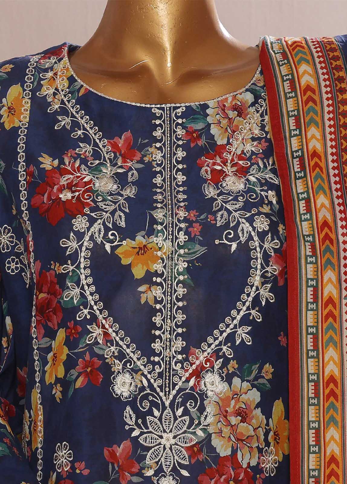 SME-768 -3 Piece Embroidered Stitched Suit - Image 6