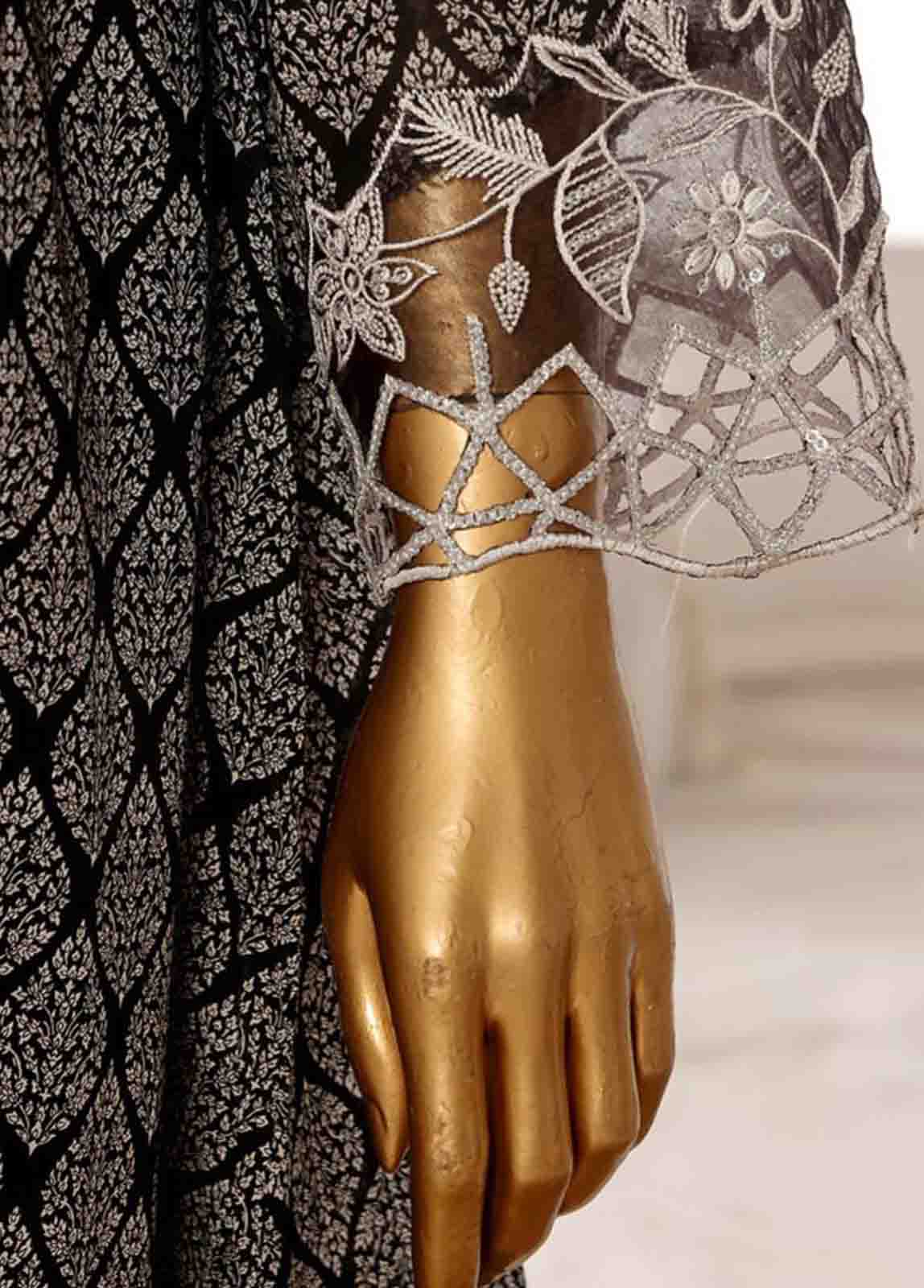 SME-FR-357-3 Piece Lawn Embroidered Frock Style Suit - Image 4