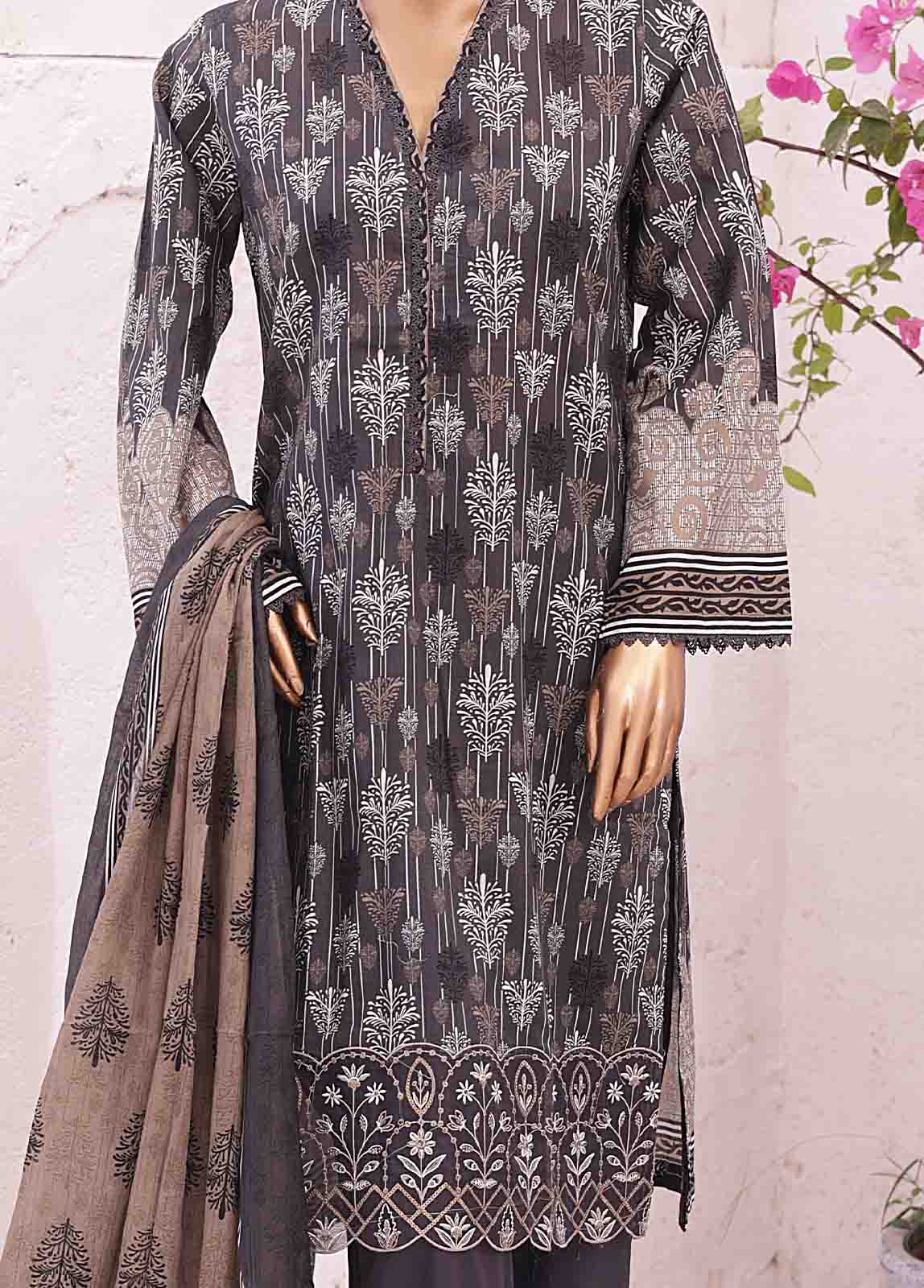 SMLE-0114-3 Piece Cutwork Kari Stitched Suit - Image 3