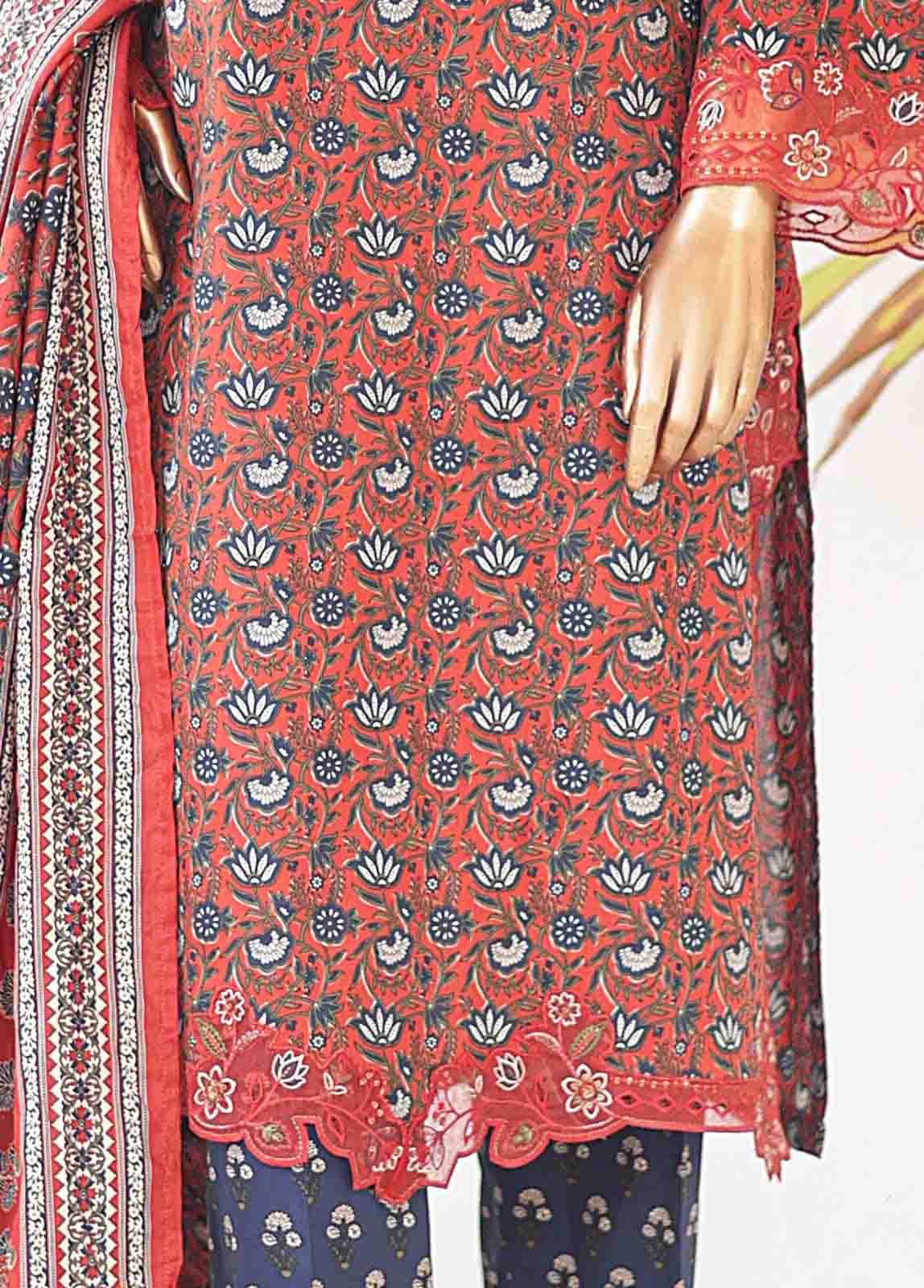 SMLE-0133-3 Piece Cutwork Kari Stitched Suit - Image 4
