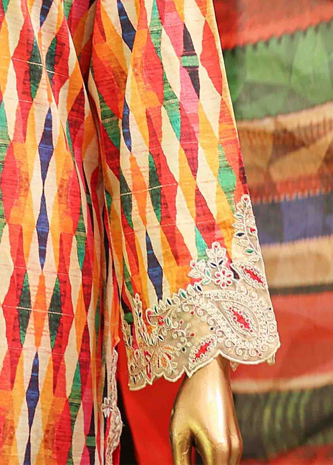 SMLF-651-Emb- 3 Piece Embroidered Stitched Suit - Image 4