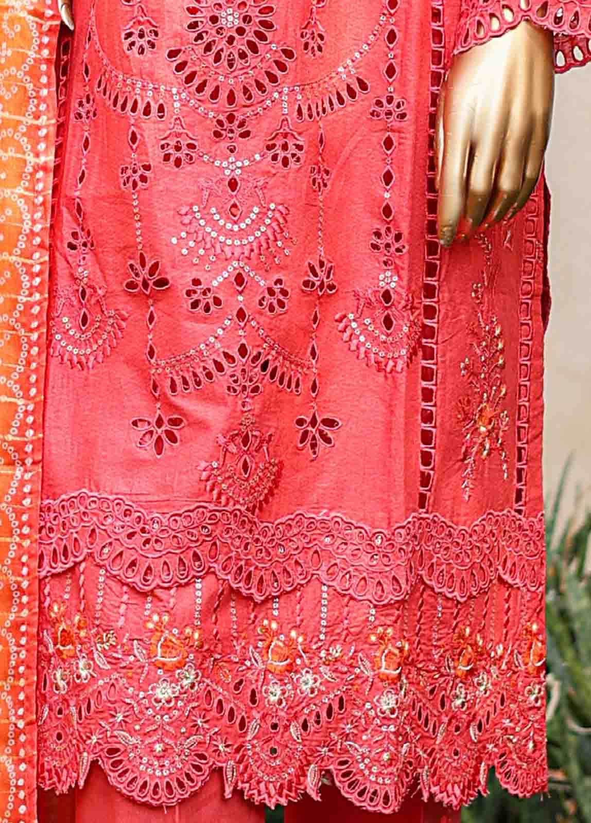 SMLF-EMB-378 A- 3 Piece Embroidered Stitched Suit - Image 3