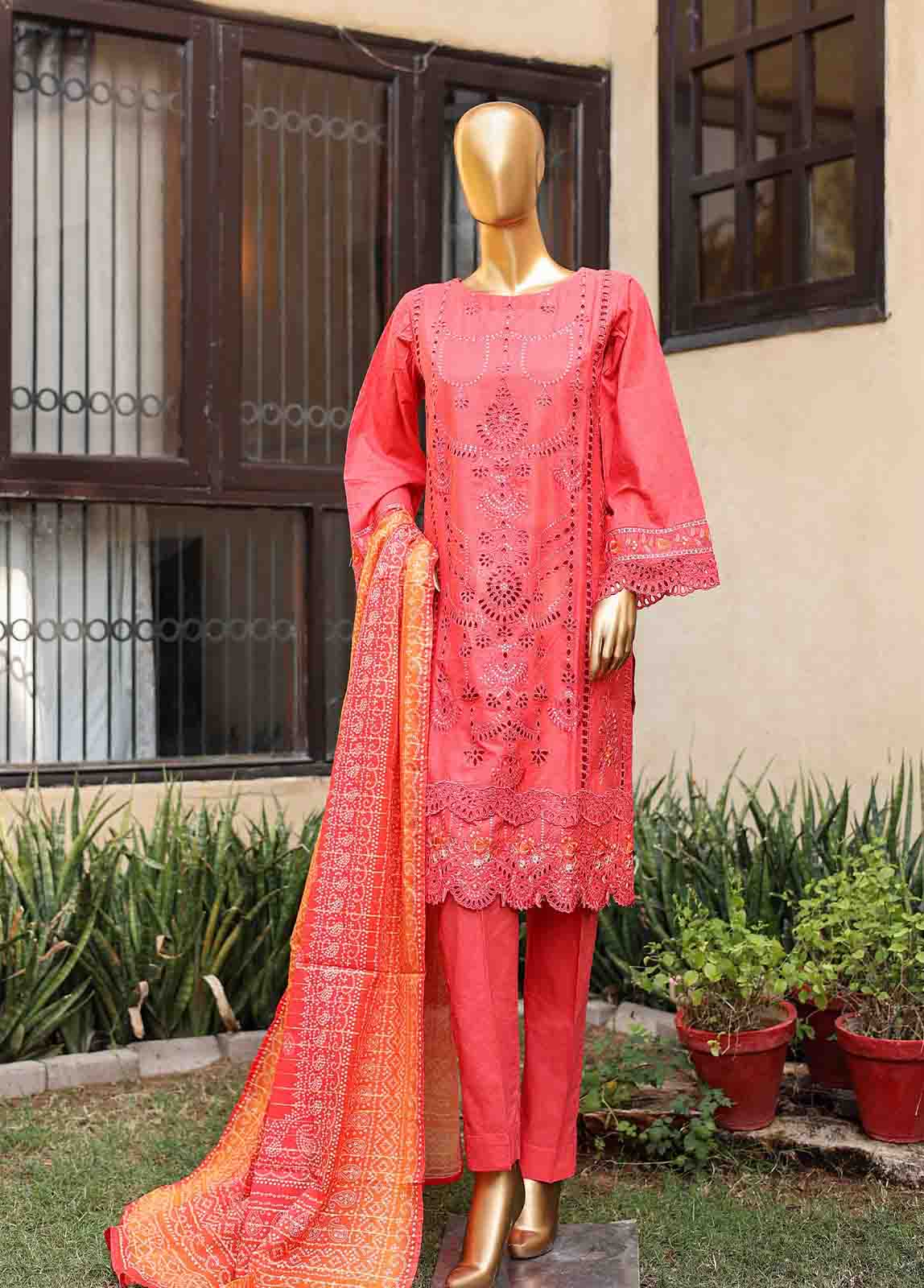 SMLF-EMB-378 A- 3 Piece Embroidered Stitched Suit - Image 4