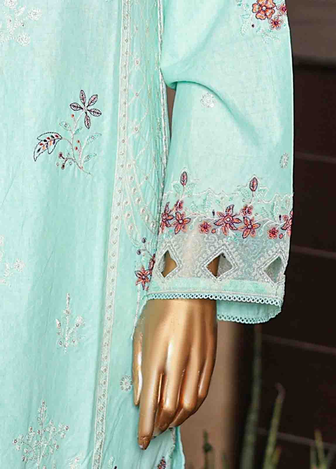 SMLF-EMB-450 B - 3 Piece Embroidered Stitched Suit - Image 4
