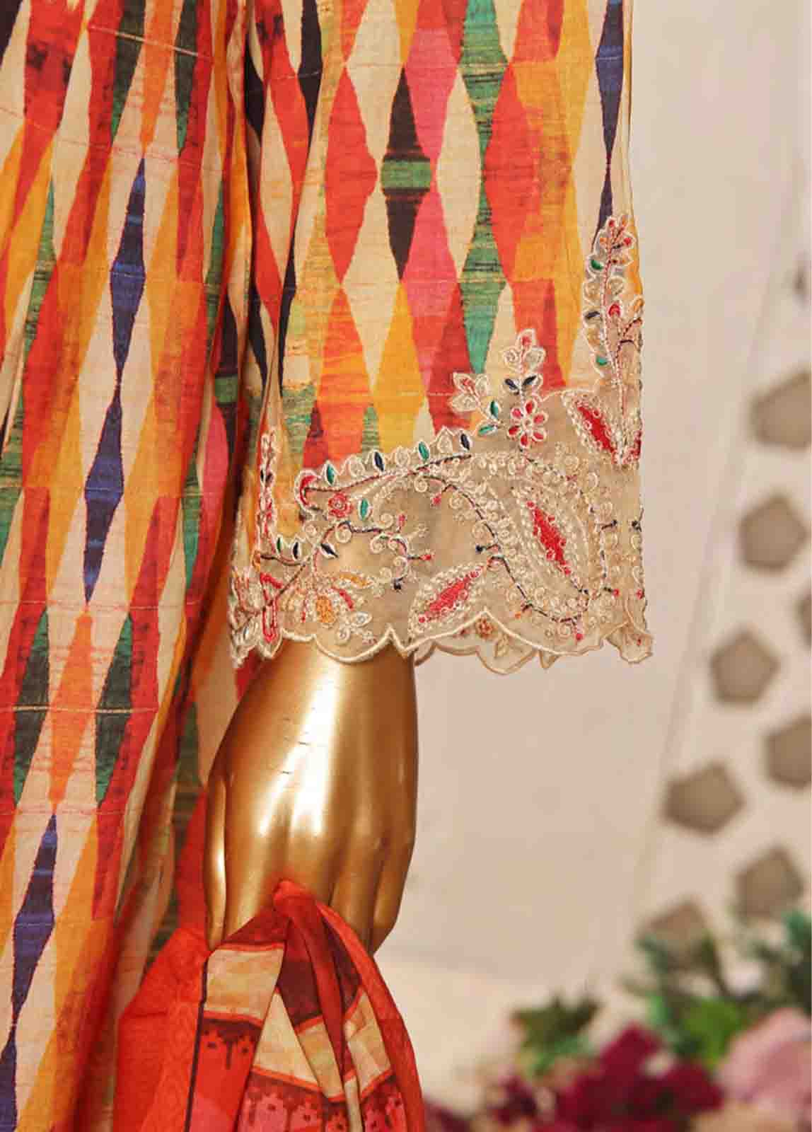 SMLF-FR-651- 3 Piece Frock Style Stitched Suit - Image 4