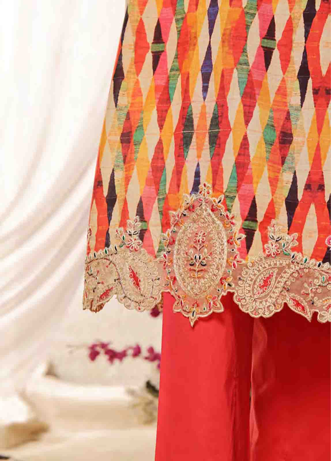 SMLF-FR-651- 3 Piece Frock Style Stitched Suit - Image 5