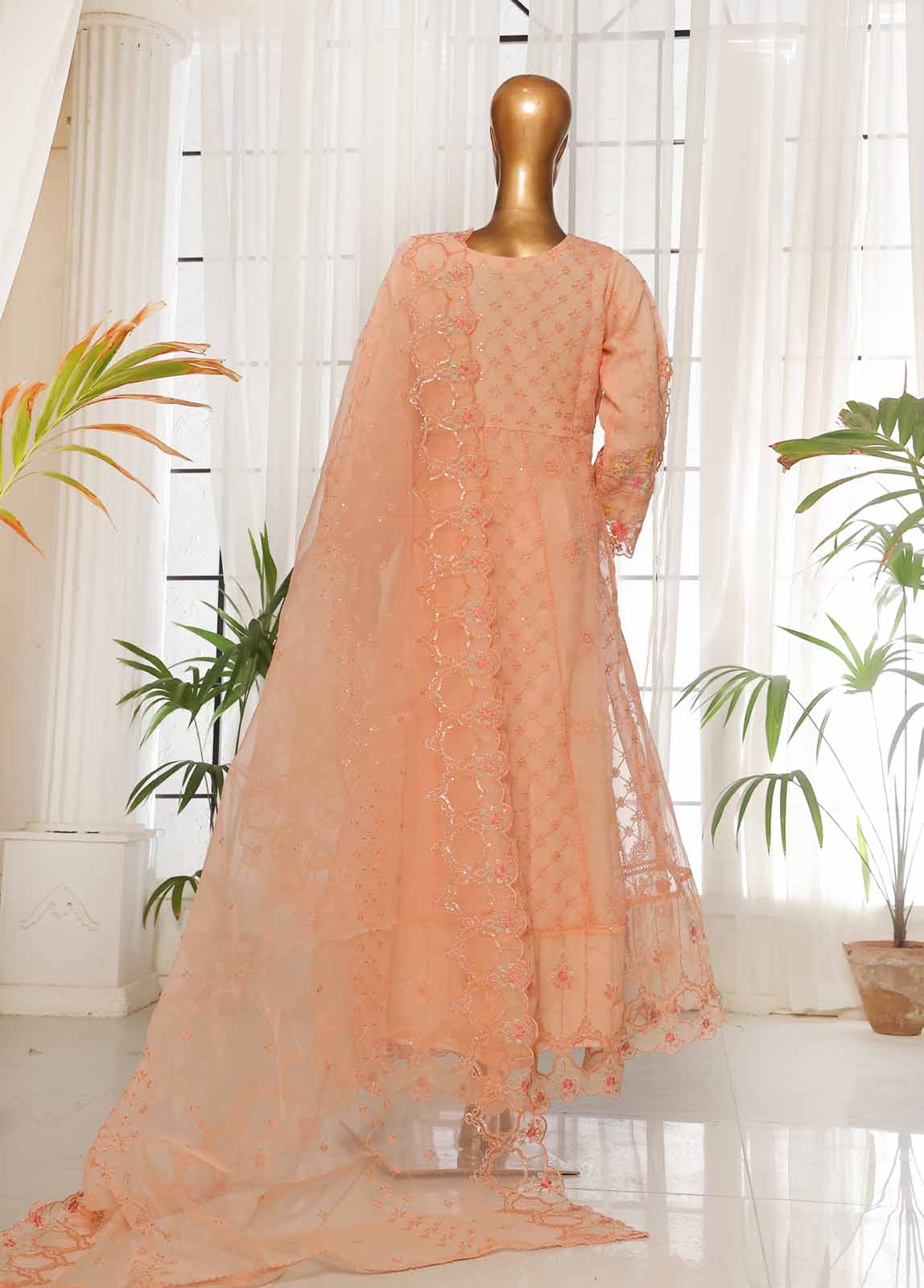 STS-001- 3 Piece Organza Stitched Suit - Image 5