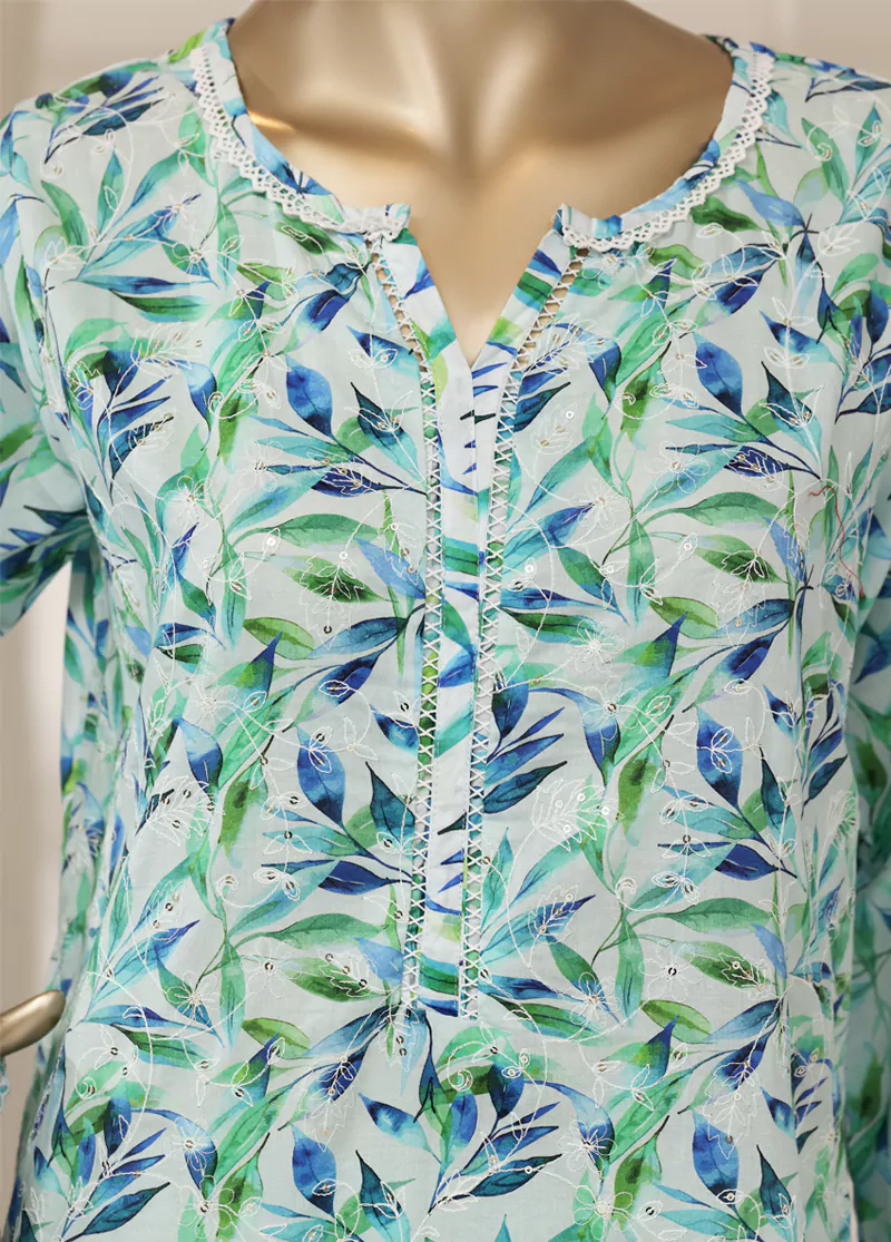 3 Piece MultiColor Embroidered Lawn Shirt with Trouser & Embroidered Dupatta - Image 4