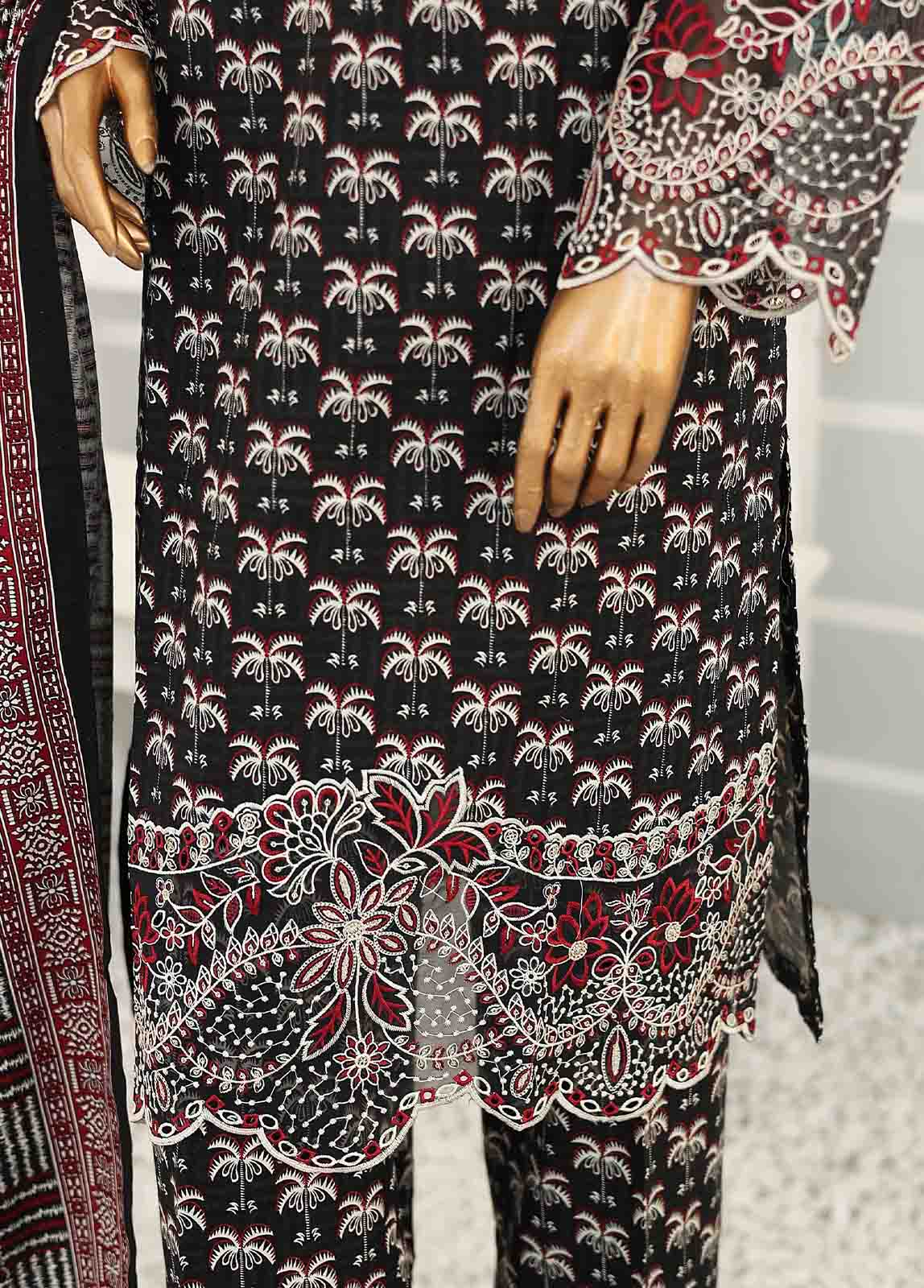 WKE-004 -3 Piece Khaddar Chikankari Stitched Suit - Image 3