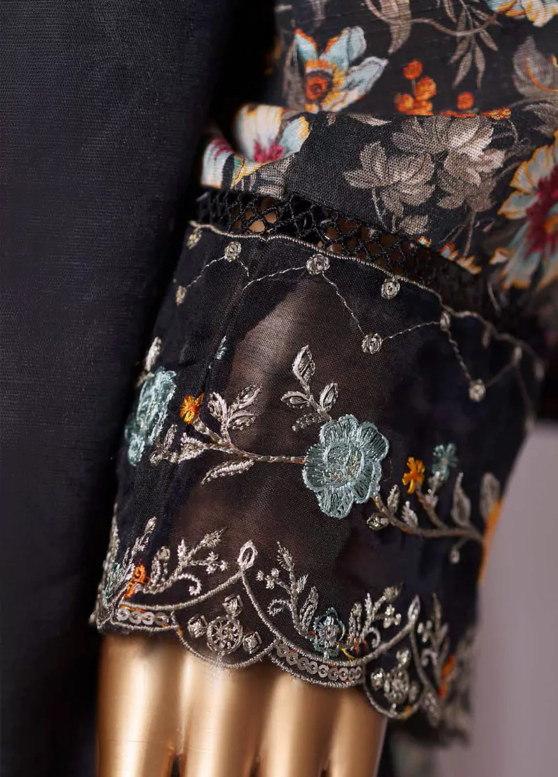 WK-2535-EMB- 3 Piece Khaddar Emboidered Stitched Suit - Image 4