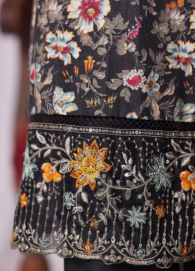 WK-2535-EMB- 3 Piece Khaddar Emboidered Stitched Suit - Image 5