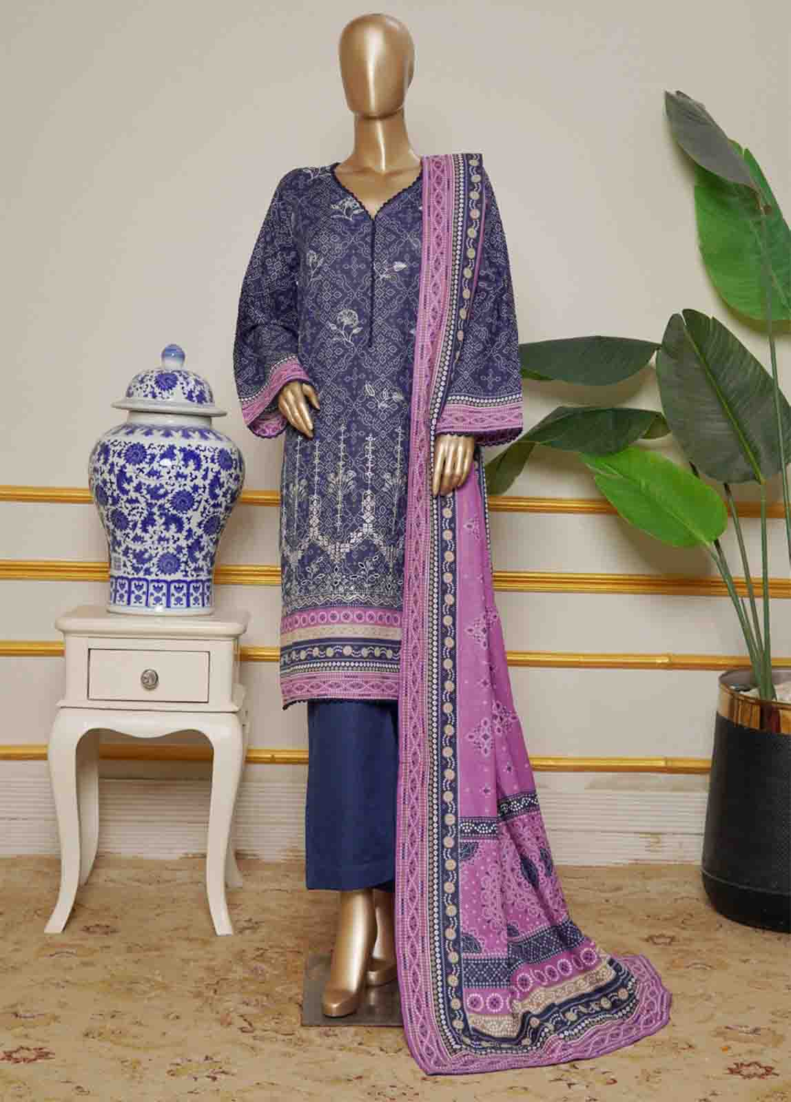 WKE-0013-3 Piece Khaddar Embroidered Stitched Suit - Image 3
