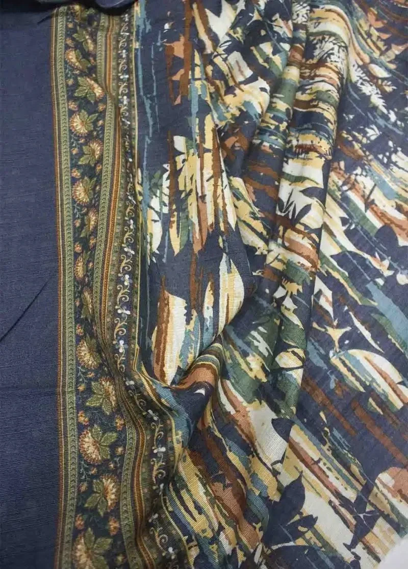 WKU-0222- 3 Piece Khaddar Printed UnStitched Suit - Image 3